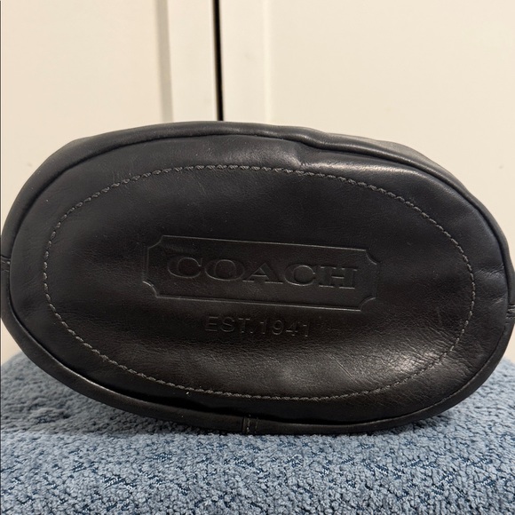 VTG Coach Bleeker Tattersall Black
Leather Bucket Tote Shoulder - Picture 4 of 11